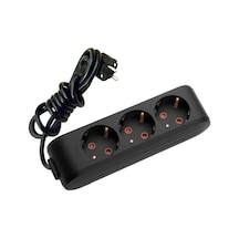 Viko Multi-let 3'lü Grup Priz Topraklı Çocuk Koruma 5 Metre Siyah