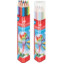 Faber-Castell 12'li Tam Boy Üçgen Tüp Kuru Boya Kalemi – Ergonomik Tasarım, Canlı Renkler