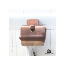 İsaoğlu Yapı Bakır Tuvalet Kağıtlık Kapaklı Bronz Banyo Tuvalet Kağıtlığı Pirinç Paslanmaz Bakır