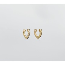 14k Gold Plated Ethnic Love Hoop Küpe Gold