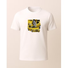 Sarı Bemeve Baskılı T-shirt Beyaz