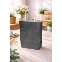 Çelikpençe Kraft Kağıt Çanta, Büküm Saplı, 25x31x12 Cm, Hediyelik Butik Mağaza Poşeti, 25 Adet Beyaz