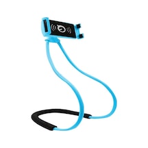 Mavi Evrensel 360 Derece Dönme Asılı Boyun Telefon Tablet Tutucu Braketi Standı