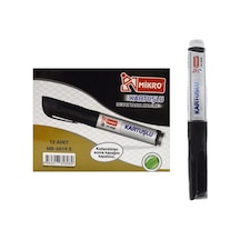 Mikro Tahta Kalemi Mr-6019 Kartuşlu Siyah 12'li Paket Çok Renkli