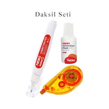 Daksil Seti 3 Lü 1 Paket Noki Şerit Kalem Ve Sıvı Fırçalı Silici Düzeltici Örtücü Ofis Büro Okul