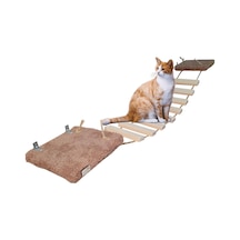 Peluş Basamaklı Kedi Köprüsü Peluş Raf Duvar Kedi Yolu Parkur