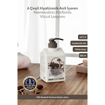 6 Hyalüronik Asitle Nemlendiren Parfümlü Vücut Losyonu Mılk Baobab Perfume Body Lotion White Soap