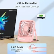 D1 Masaüstü Vantilatör Usb Ve Type-c Bağlantılı Taşınabilir Ultra İnce Soğutucu Fan Beyaz .