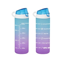 Herevin 161506-160 Su Şişesi Motivasyon Su Matarası Mavi 750 Cc