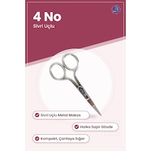 Bıyık Makası 4 No Kaş Kıl Kesme Sivri Uçlu Metal Kozmetik Kişisel
