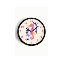 Denizatı Modern Duvar Saati - 30cm - Önü Camlı Siyah Kasa - Sessiz Mekanizma-jh1162 Siyah