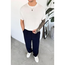 Beyaz Basic Triko Relaxed Tişört