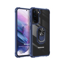 S21 Plus Için Kılıf Military Ring Holder Siyah Samsung Galaxy S21 Plus İle Uyumlu Kılıf - Siyah