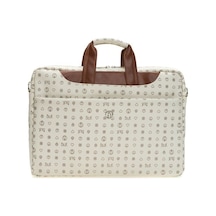 Bilik Deri Monogram Bej/Taba Unisex Laptop & Evrak Çantası BRIEFC Bej - Taba