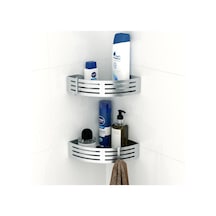 Teknotel Paslanmaz Kancalı Banyo Rafı Parlak + Siyah Taban Bk269 Çok Renkli
