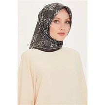 Armine Sura Saf İpek Eşarp 9228d 54 Füme
