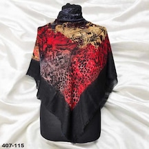 Soft İpek Desenli Flamlı Kotton Eşarp 407-115 Çok Renkli