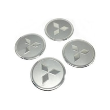 Mitsubishi Alüminyum Jant Göbeği Yapıştırma Gri 60Mm 4 Adet
