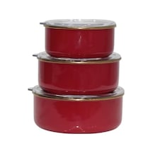 Red Emaye Üçlü Saklama Seti 12v