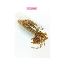 Uzun Boru Kesme Boncuk Çap 2mm Uzunluk 10 Mm - 20 Gram - Altın Sarısı - Bnc231