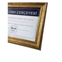 Diploma Çerçevesi - Hakiki Camlı Ürün - 25x35,2 Boyutta Gold Renk