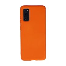 Samsung Galaxy Uyumlu S20 Kılıf Nano İçi Kadife Silikon - Turuncu Bzsxx00 1