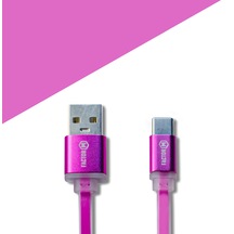 Factor-M FM-3A120TPP Type-C Data Kablosu 3A 1.2 M Pembe