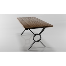 Ortası Yuvarlak X Model Metal Ayak Seti Siyah Metal Masa Ayağı