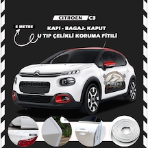 Citroen C3 Oto Araç Kapı Koruma Fitili 5metre Parlak Beyaz Renk