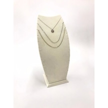 Yerli Üretim Dubai Model Süet Kumaş Krem Renk 25/12 Cm Kolye -zincir Ayaklı Stand Çok Renkli