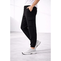 Etiler Collection Erkek Jogger Eşofman Altı Regular Fit , Kargo Cepli, Lastikli Paça, Günlük Spor Pantolon - Siyah