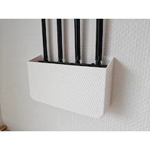 Bezos 3d Baskı Duvar Tipi Wifi Modem Saklama Rafı Router Gizleme Askısı Kablo Çıkışlı Beyaz Modem Tutucu 23x13 Cm Dfnbez