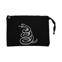Metallica Snake Logo Siyah Clutch Astarlı Cüzdan / El Çantası Siyah