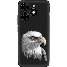 Tecno Spark 20 İle Uyumlu Kartal 0214c Tasarımlı Siyah Lansman Kılıf Çok Renkli