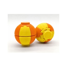 Alvera Press Küresi 3d Baskı Dönüşen Mekanik Fidget Stres Oyuncağı-sarı-turuncu 85445980