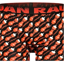 Munivy Juan Raul Ketçap Desenli Siyah Rahat Erkek Boxer