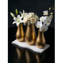 Elegance Serisi - Dörtlü Vazo Set - Renkli - Kendinden Hoş Kokulu - Dekoratif Set - Çiçekler Dahil Değildir 30136923
