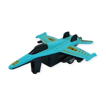 Çek Bırak Metal Mini Savaş Uçağı 10 Cm - Turkuaz