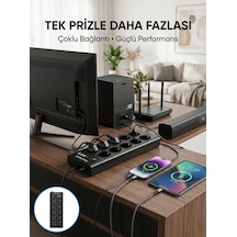 10 Prizli Usb Destekli Çoklu Priz Type-c Şarj Girişli Güvenli Güç Ünitesi - Lisinya Diğer