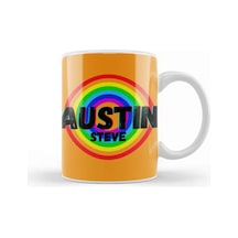 Steve Austin Vintage Retro Rainbow Style Warriors Design Wrestlers Gift Kupa Bardak Porselen Karışık