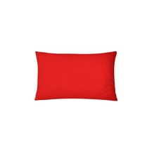 Orta Boy 40x60cm %100 Pamuklu Saten Kumaş Yastık Kılıfı 2adet Gizli Fermuarlı Kırmızı