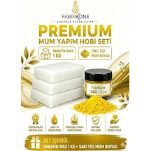 Premium Mum Yapım Hobi Seti - Parafin Wax 1 Kg - Tekli Toz Mum Boyası - Sarı Bkfabpw1kg1sr Karışık