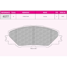 Beşer 4077 Fren Balatası Ön Rav4 06-