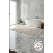 Zivra Vizon Ayak Havlusu - 70x130cm, 790gr, %100 Pamuk, Spa Ve Otel Banyo Paspası, Günlük Kullanıma Vizon
