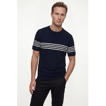D'S Damat Ds Damat Slim Fit Lacivert Yazlık Rayon Triko T-shirt 6hf06ort10006 Çok Renkli