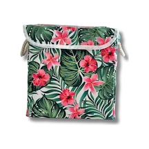 Kapaklı Dolap İçi Çamaşır Oyuncak Düzenleyici Katlanır Saklama Kutusu 30x30x30-yeşil Yaprak Siyah