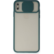 Apple iPhone  Uyumlu,  Xs Max Kılıf Palm Buzlu Kamera Sürgülü Silikon - Yeşil