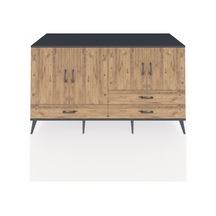 Kronos Konsol 5 Raflı 3 Çekmeceli 4 Kapaklı 176x59x99 Antrasit-ça Antrasit-çam