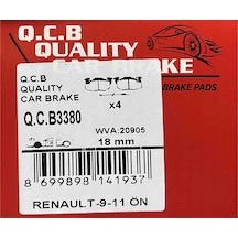 Q.C.B Beşer 3380 Ön Fren Balatası R9 Ym-R11-R19-Clio Iii-Express