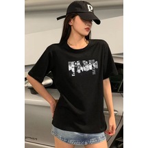 Unisex Naruto Baskılı T-shirt Siyah
